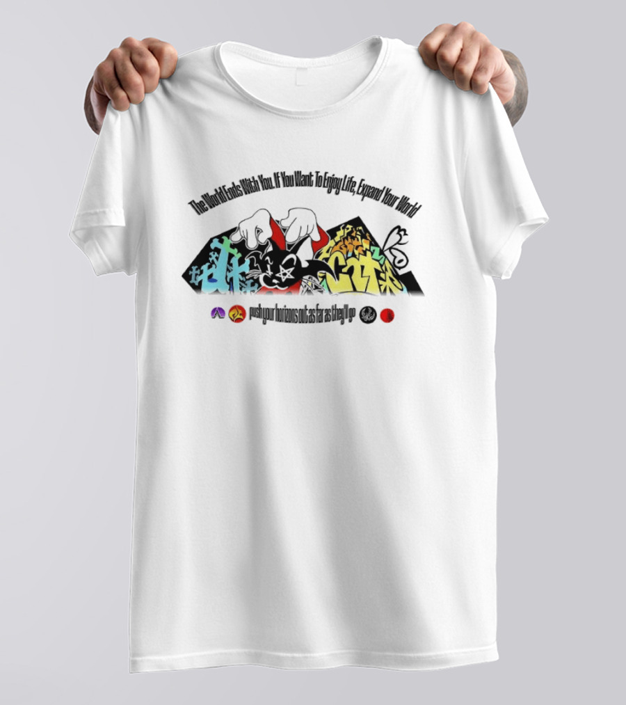 The World Ends With You Enjoy Life Expand Your World Colorful Graffiti T-Shirt