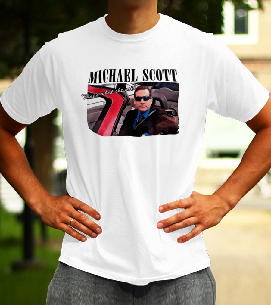 Michael Scott That's What She Said Sunglasses Car Scene T-Shirt