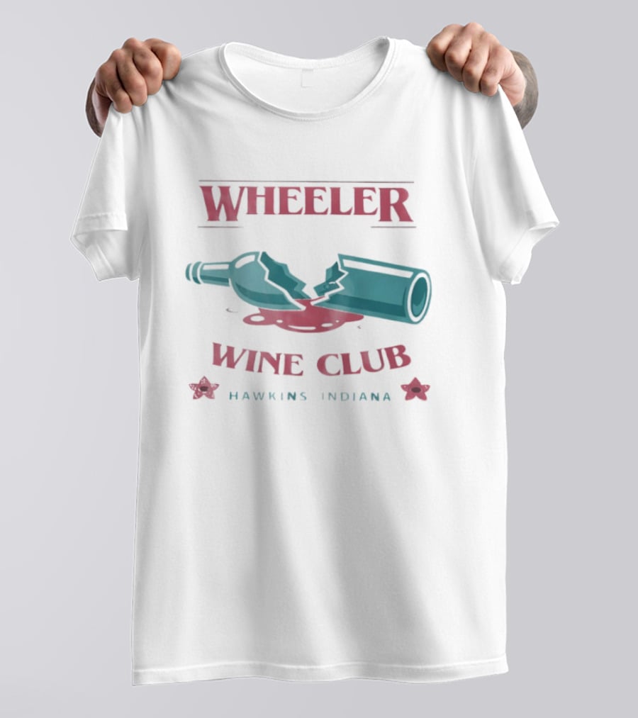Wheeler Wine Club Hawkins Indiana Broken Bottle T-Shirt
