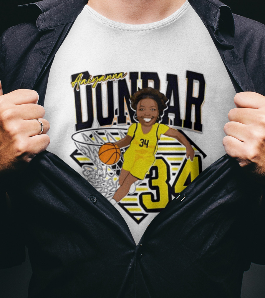 Aaiyanna Dunbar Basketball 34 Michigan Wolverines T-Shirt