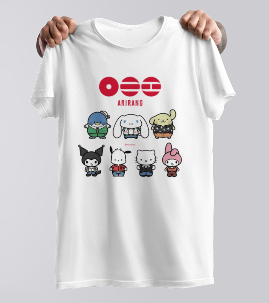 BTS Sanrio Collaboration Arirang Characters Collection Cute Cartoons T-Shirt
