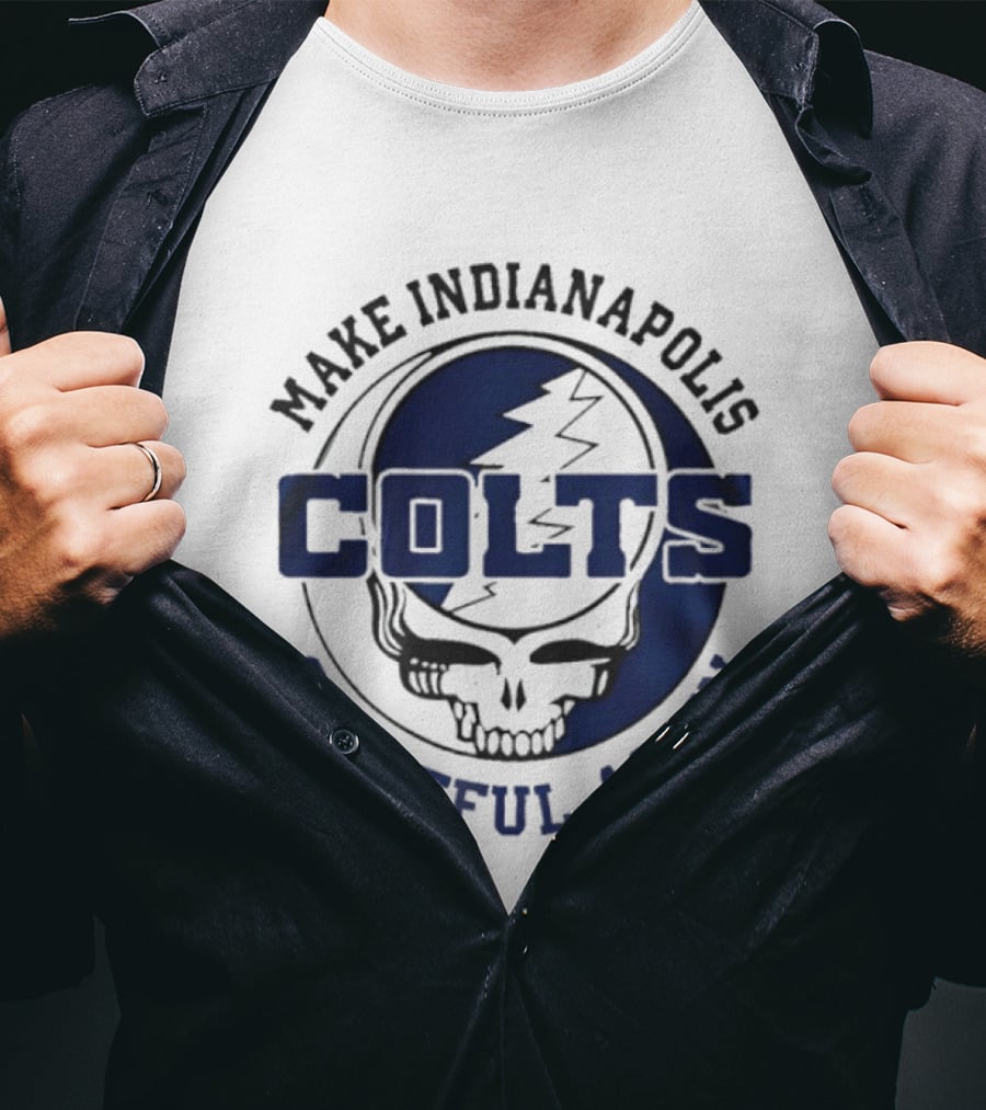Make Indianapolis Colts Grateful Again Skull Lightning T-Shirt