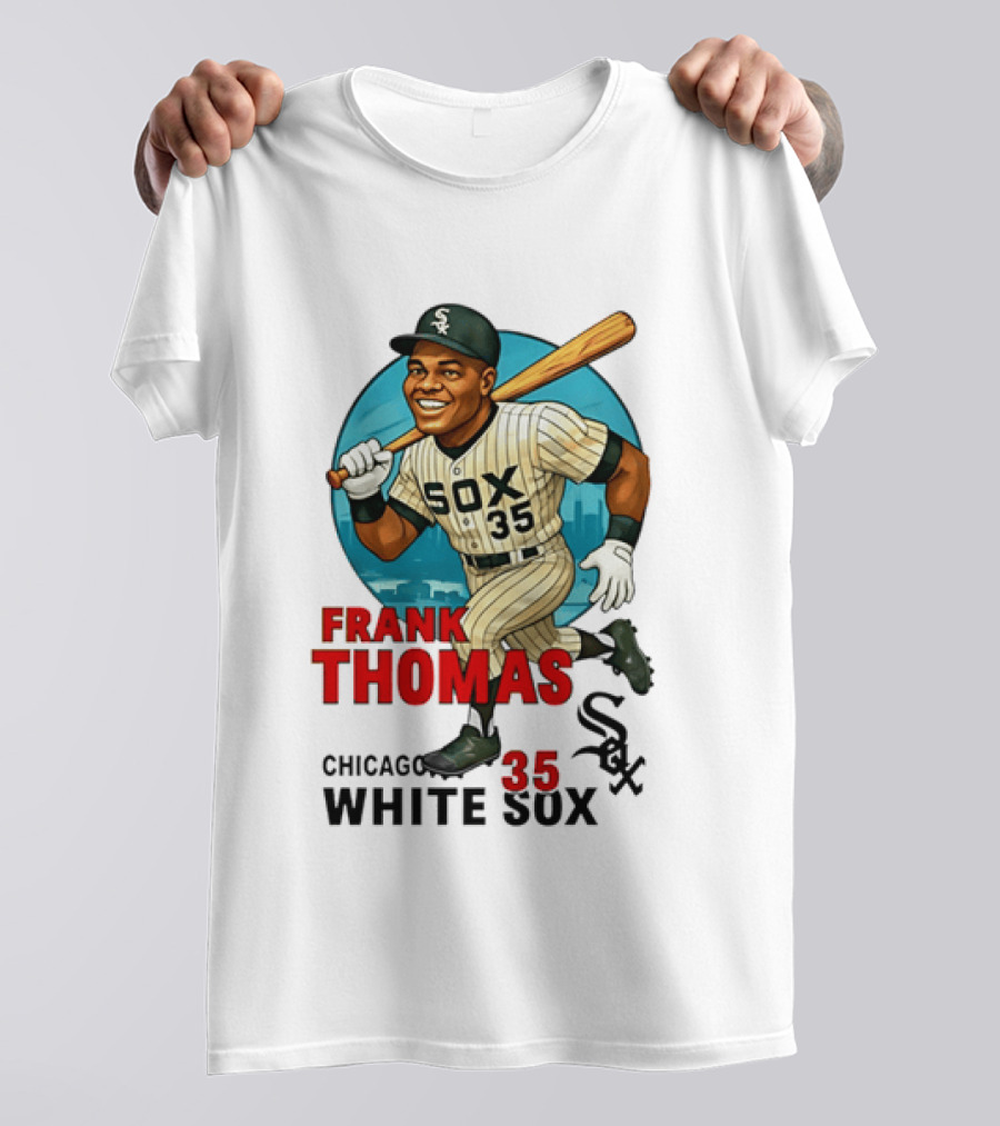 Frank Thomas Chicago White Sox 35 Caricature Sox Legend T-Shirt