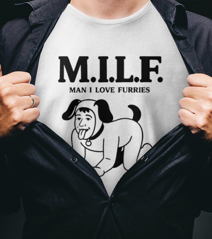 M.I.L.F. Man I Love Furries Dog Costume Humorous T-Shirt