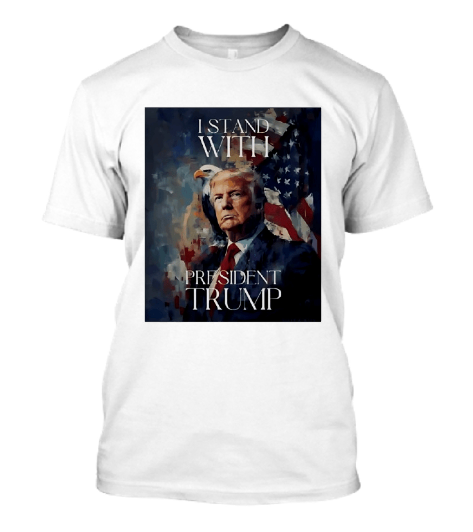 I Stand With President Trump American Flag Bald Eagle T-Shirt