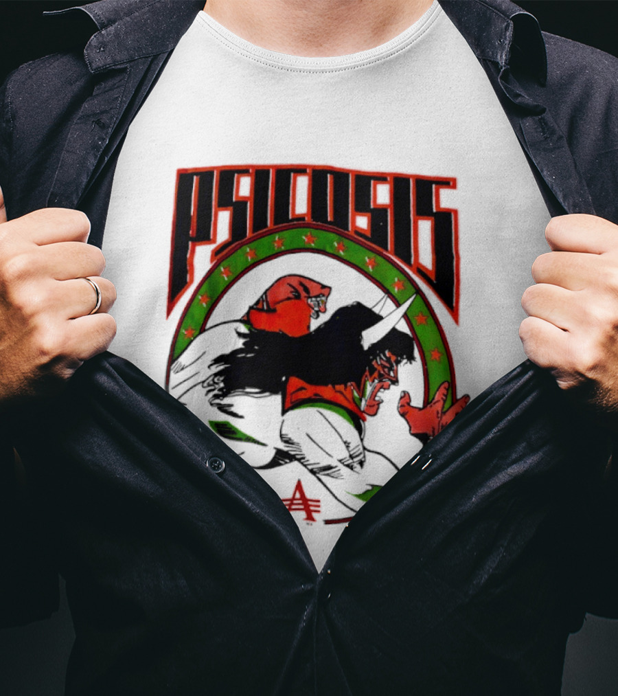 Psicosis AAA Wrestling Promotion Luchador Mask Art Comic T-Shirt