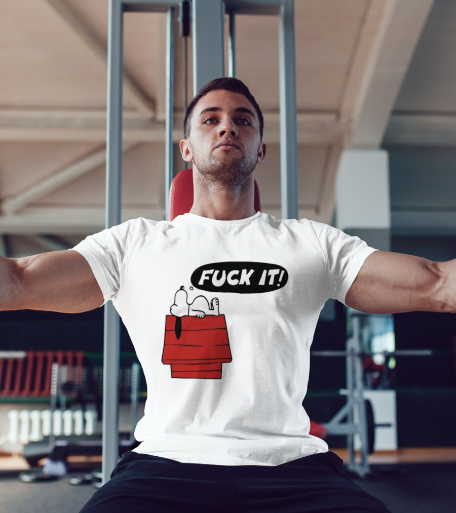 Snoopy Fuck It Relaxing On Doghouse Peanuts Humor T-Shirt