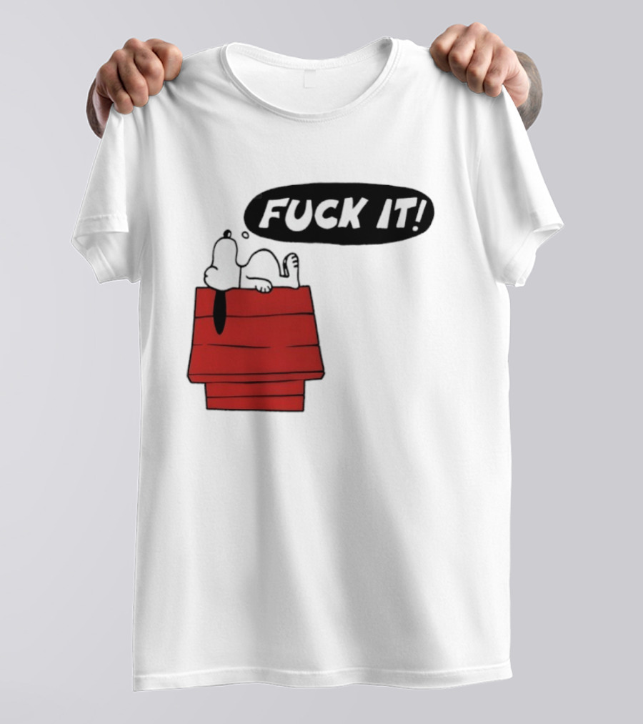 Snoopy Fuck It Relaxing On Doghouse Peanuts Humor T-Shirt