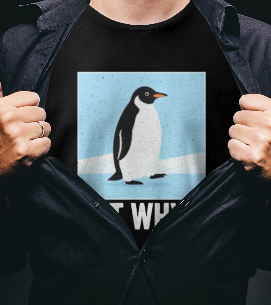 Penguin But Why Humor Motivational Towards Mountains T-Shirt