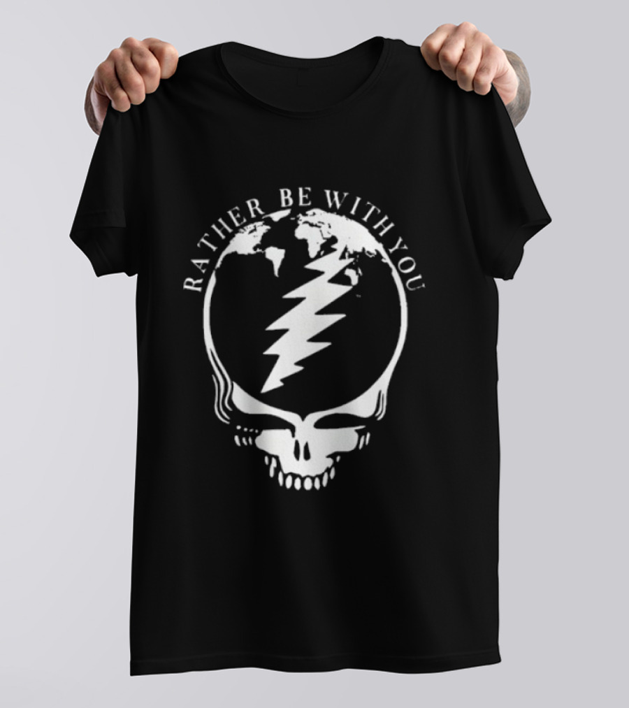 Grateful Dead Steal Your Face Rather Be With You Lightning Skull T-Shirt