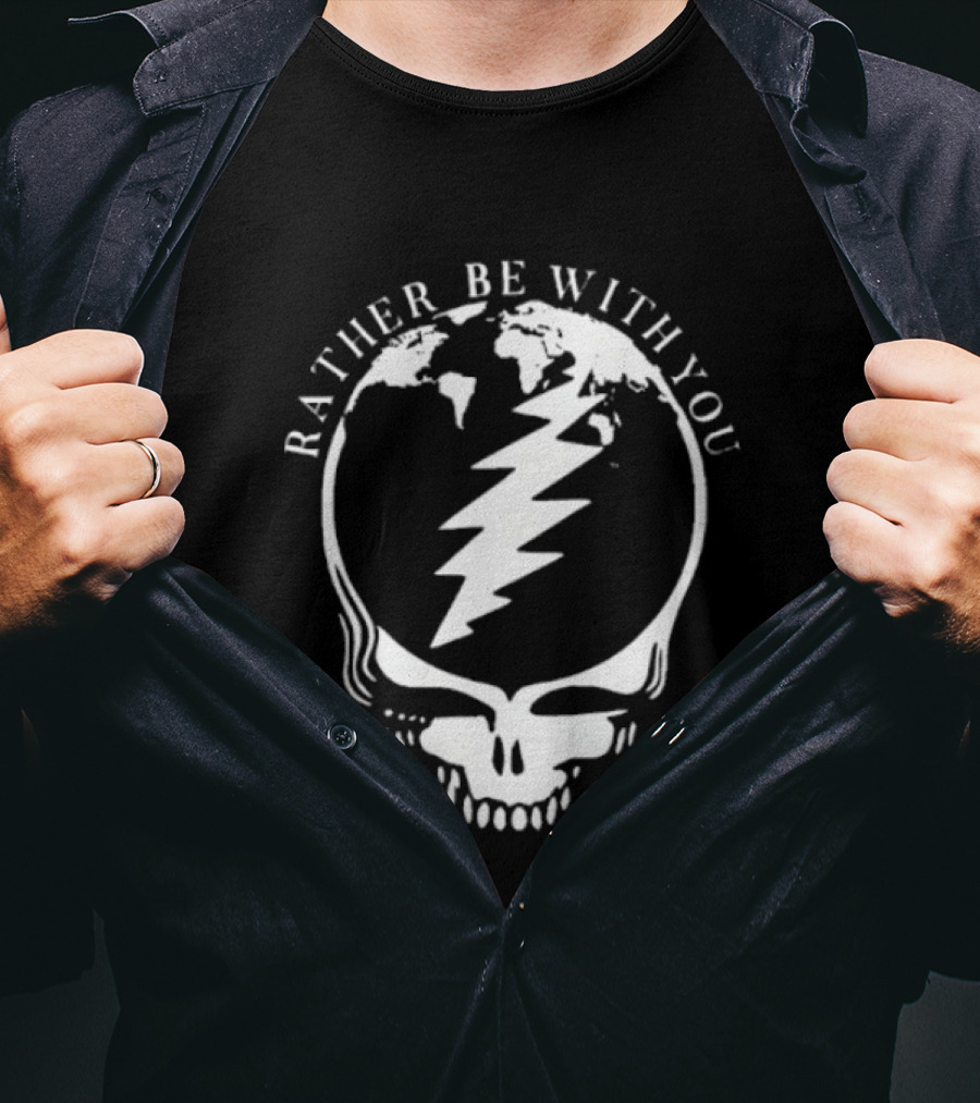 Grateful Dead Steal Your Face Rather Be With You Lightning Skull T-Shirt