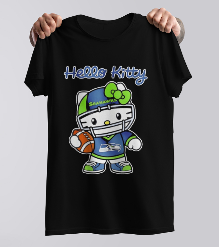 Hello Kitty Seahawks Football Collaboration T-Shirt