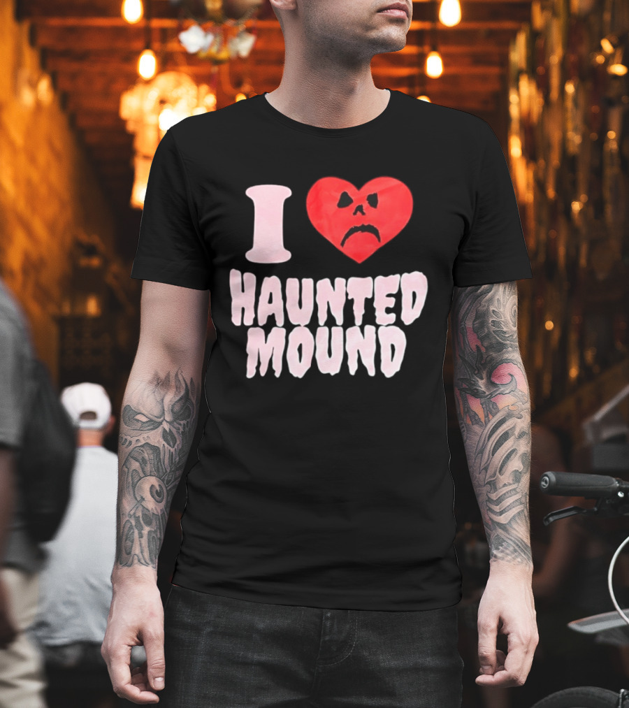 I Love Haunted Mound Heart Face T-Shirt