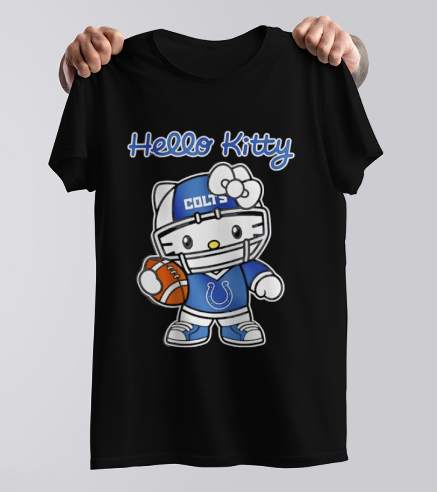 Hello Kitty Colts Football Team Helmet Collaboration T-Shirt