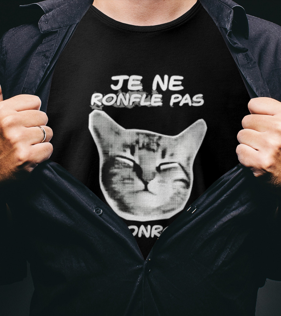 Je Ne Ronfle Pas Je Ronronne Cat T-Shirt