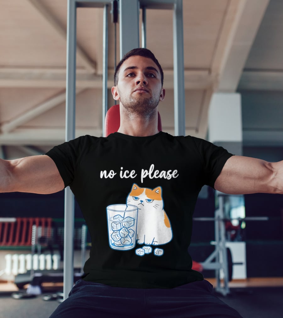 No Ice Please Cat Meme Cartoon Humor Ice Cube T-Shirt