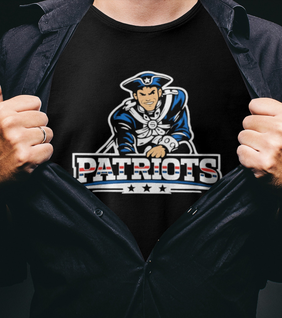 Patriots Game Day Classic Blue Revolutionary Soldier Motif T-Shirt