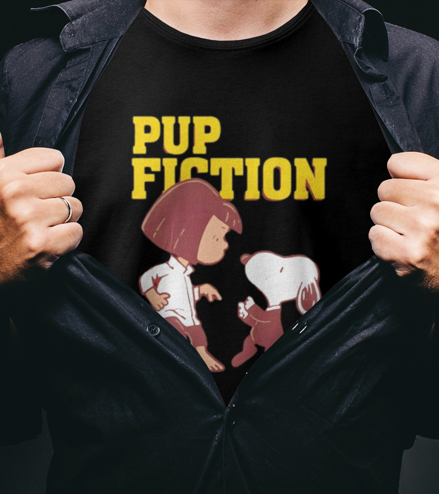 Lucy And Snoopy Pup Fiction Mashup Peanuts Characters T-Shirt
