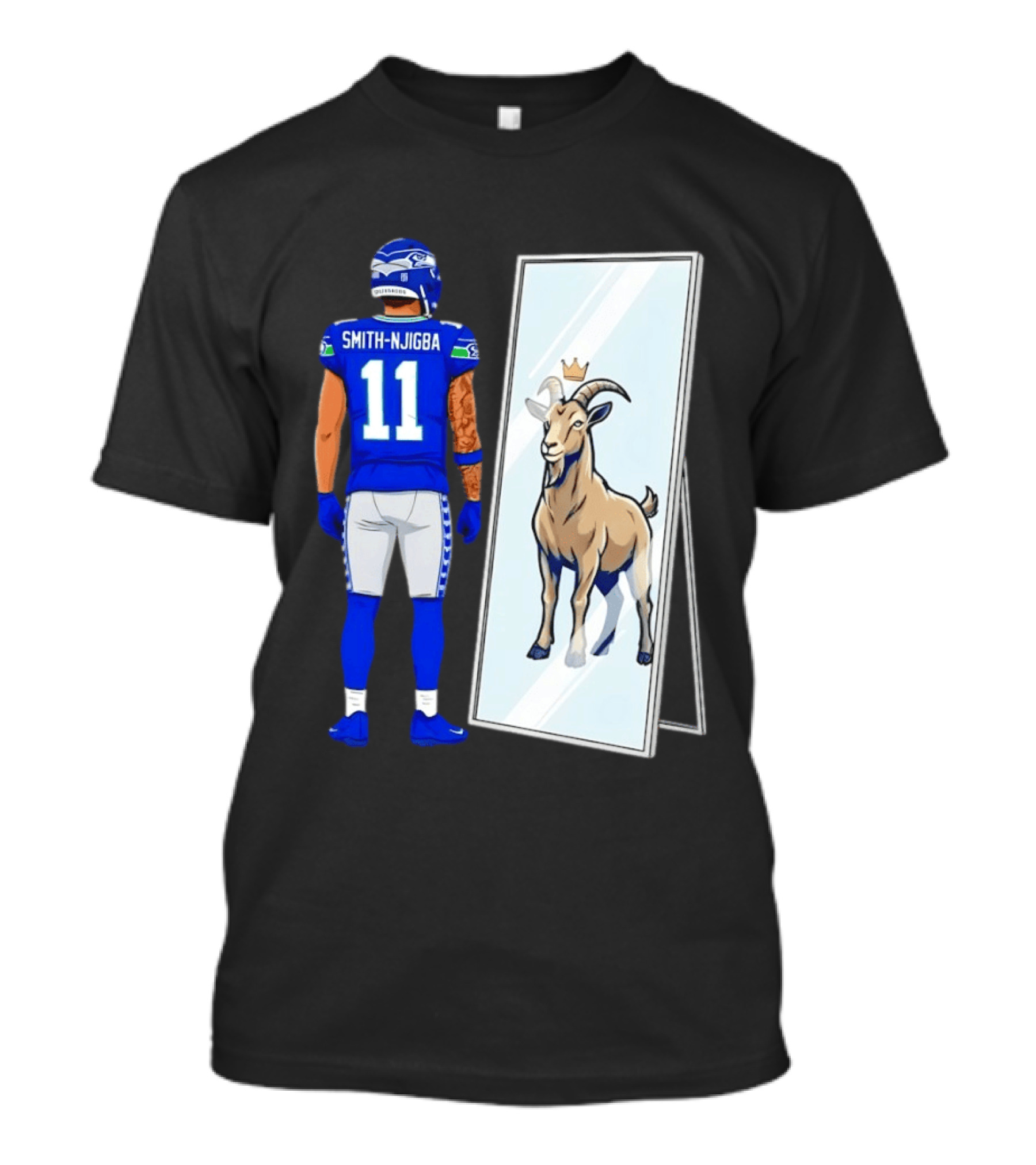 Jaxon Smith Njigba Seattle Seahawks Mirror Goat Football T-Shirt