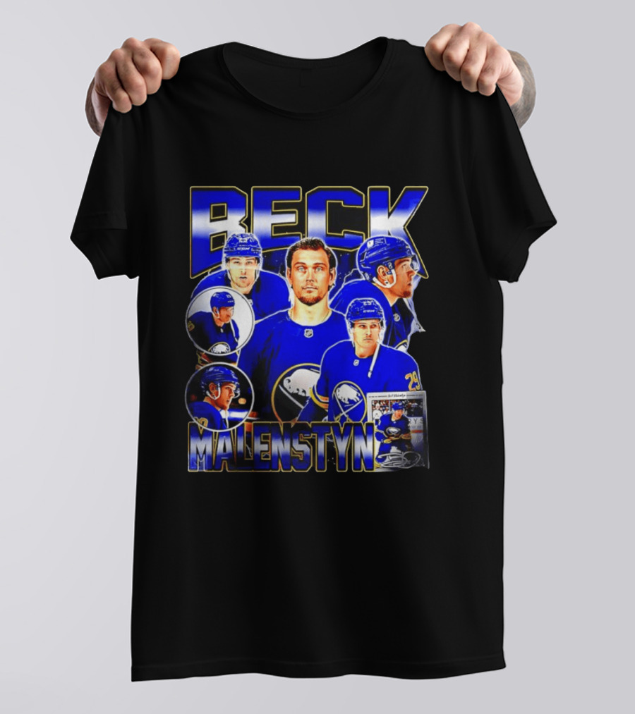 Beck Malenstyn Buffalo Sabres NHL Hockey Player Collage T-Shirt