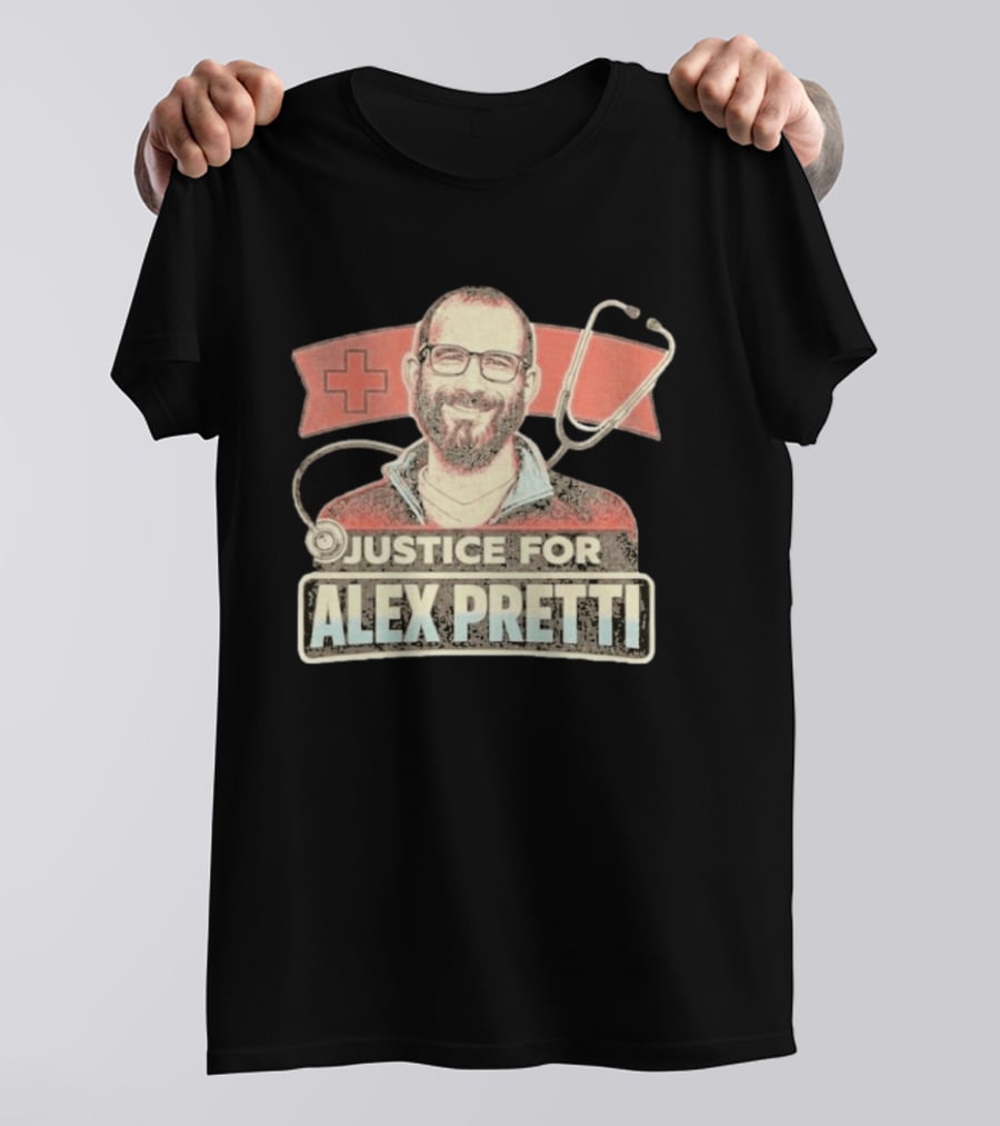 Justice For Alex Pretti Red Cross Stethoscope Tribute 2026 T-Shirt