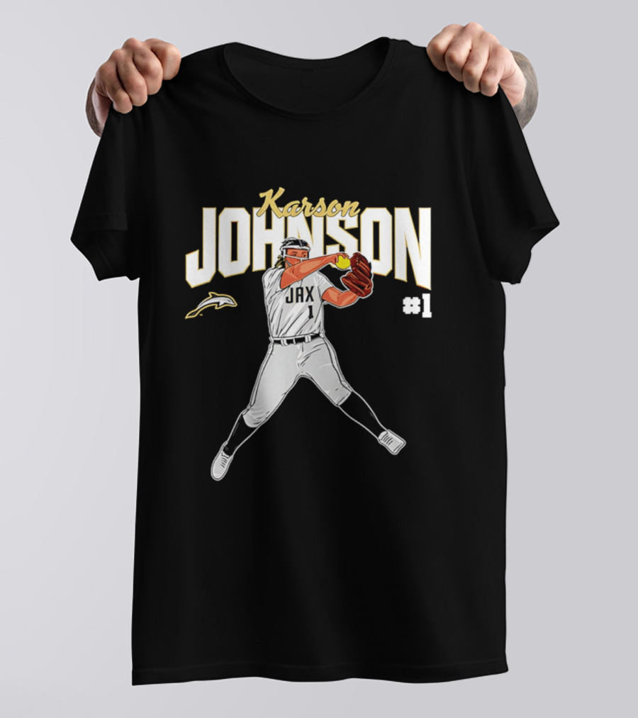 Karson Johnson JAX Softball #1 Caricature Legends T-Shirt