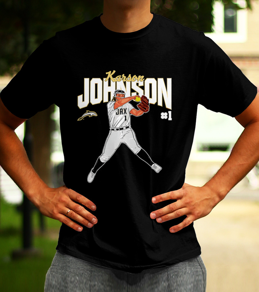 Karson Johnson JAX Softball #1 Caricature Legends T-Shirt