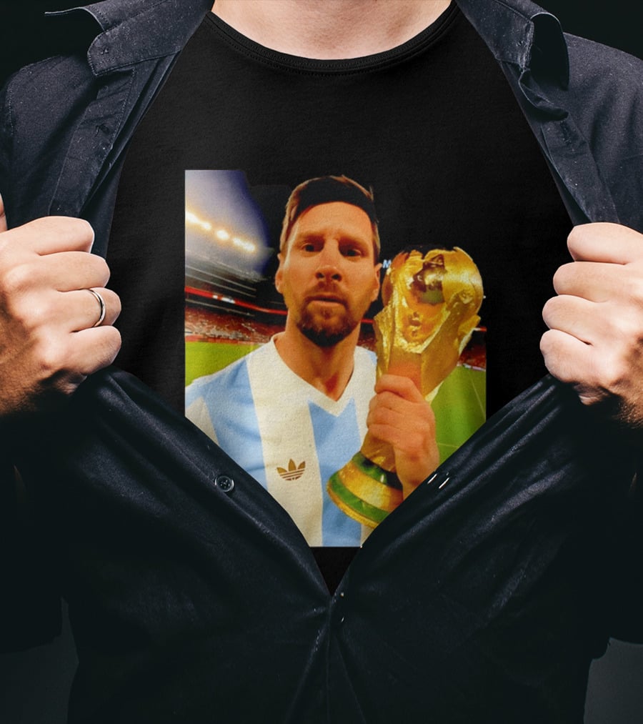 Argentina World Cup Messi Trophy Victory T-Shirt