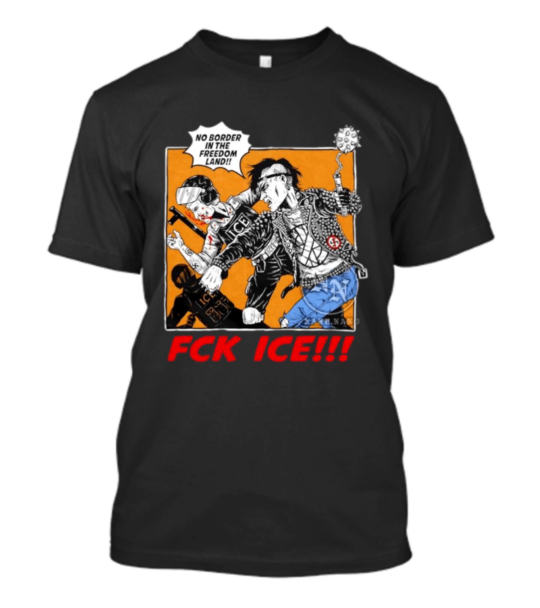 FCK ICE No Border In The Freedom Land Punk Jacket Protest T-Shirt