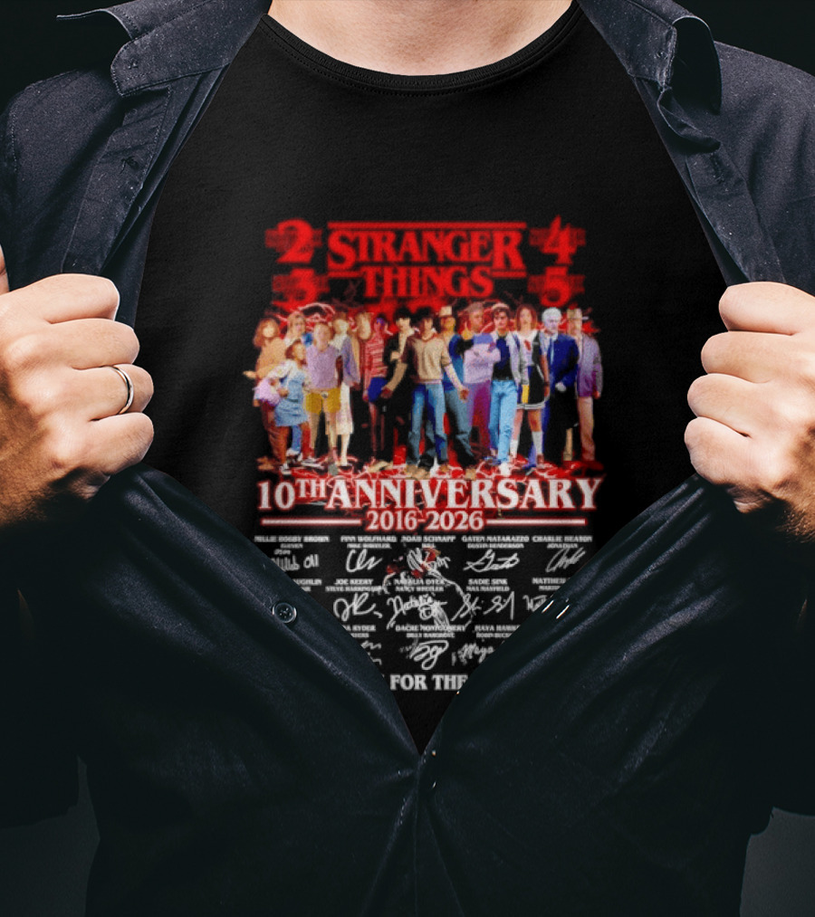 Stranger Things 10th Anniversary 2016 2026 Thank You For The Memories T-Shirt