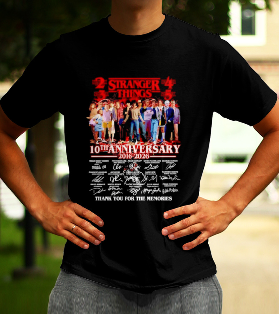 Stranger Things 10th Anniversary 2016 2026 Thank You For The Memories T-Shirt