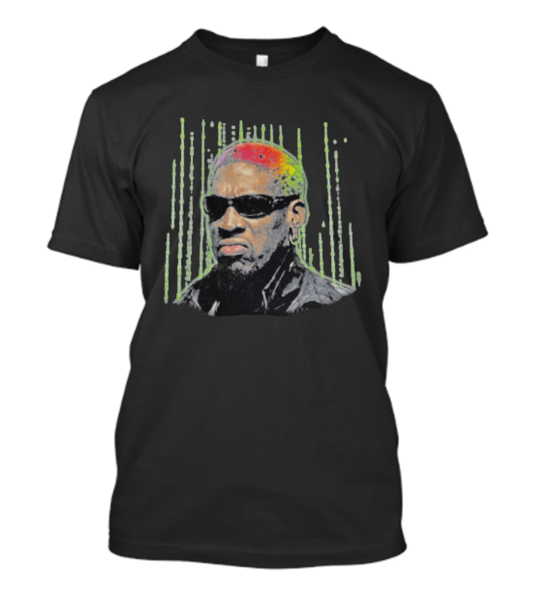 Dennis Rodman Vibe Colorful Hair Sunglasses T-Shirt