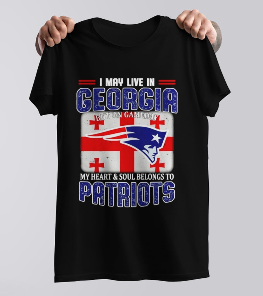 New England Patriots My Heart And Soul Belongs To Patriots In Georgia On Gameday T-Shirt