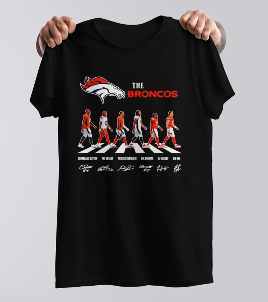Denver Broncos Walk Of Fame Signatures 2026 NFL Legends T-Shirt
