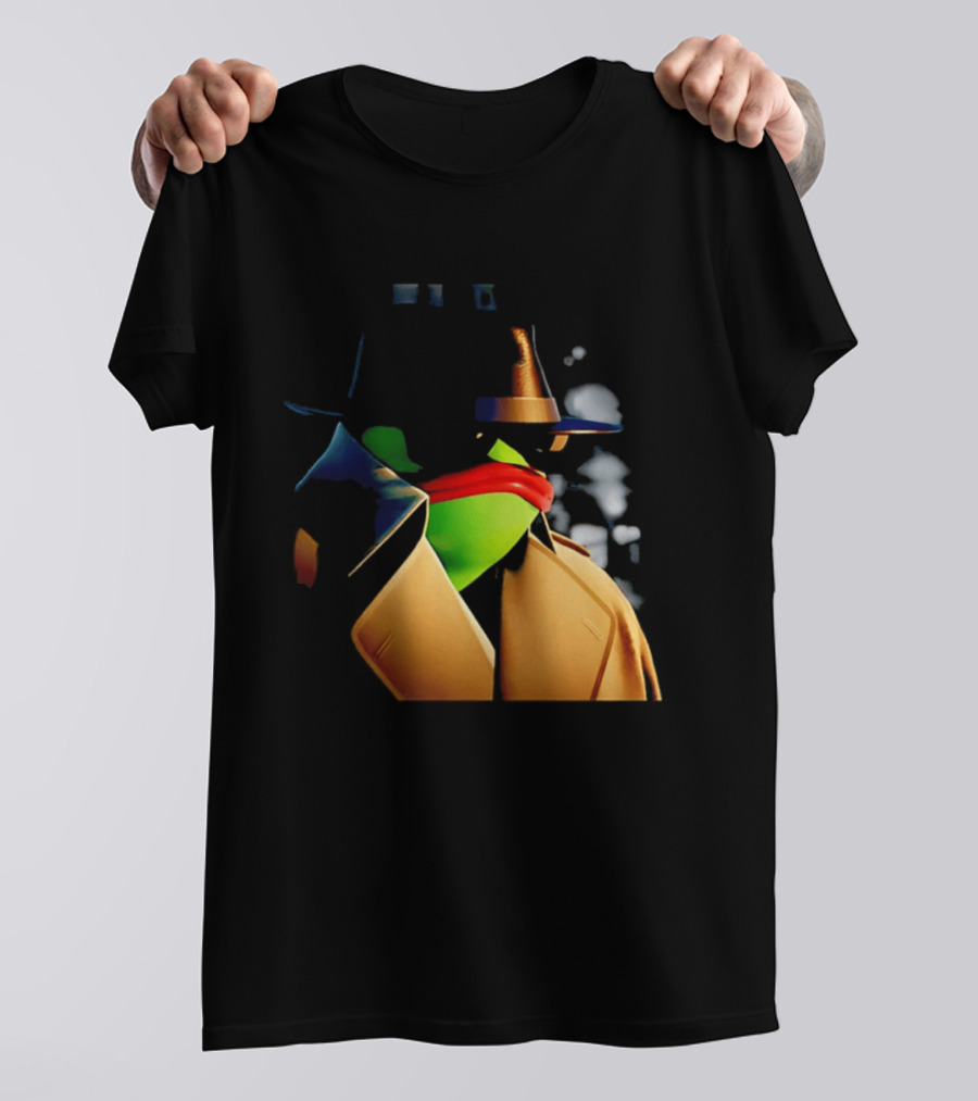 Pepe The Frog Detective Trench Coat Cigarette Doodles T-Shirt