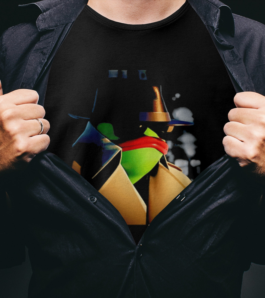 Pepe The Frog Detective Trench Coat Cigarette Doodles T-Shirt