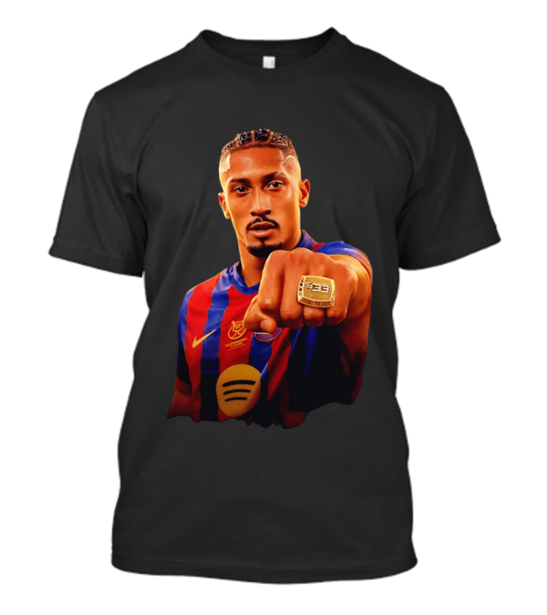 Raphinha Barcelona Brazil Player Ring La Liga Collage T-Shirt