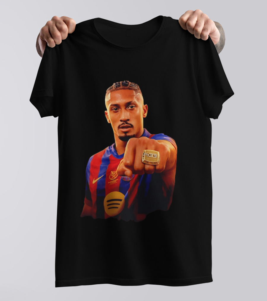 Raphinha Barcelona Brazil Player Ring La Liga Collage T-Shirt