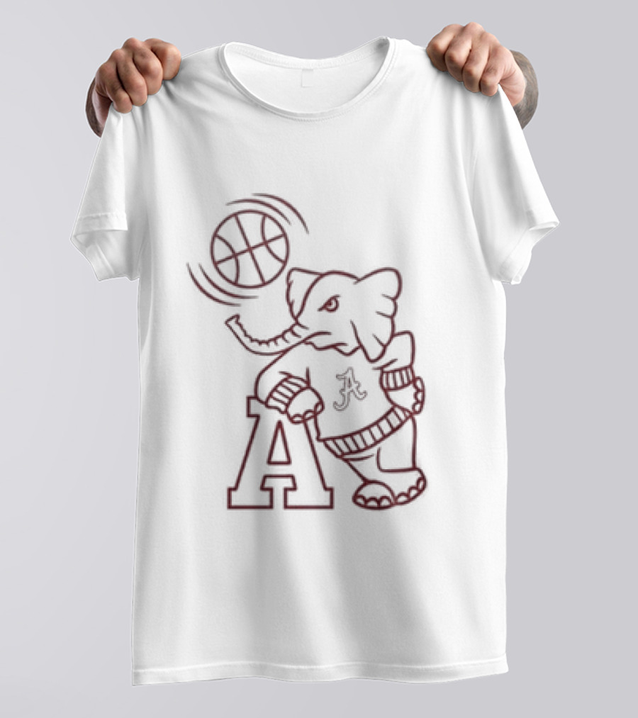 Alabama Crimson Tide Big Al Basketball White Out 2026 Game Night T-Shirt