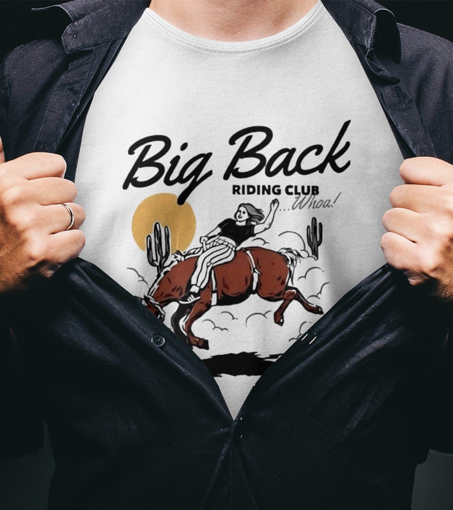 Big Back Riding Club Whoa Western Desert Scene T-Shirt