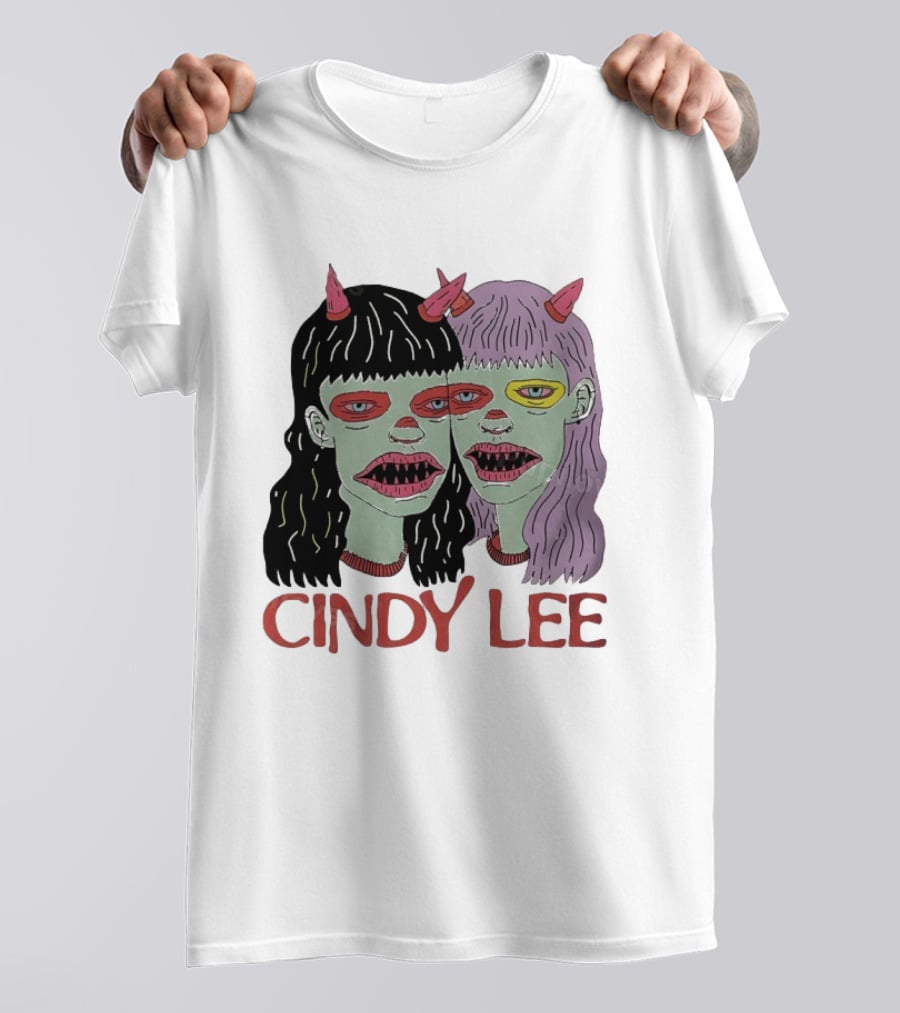 Cindy Lee Two Face Horned Creature Horror T-Shirt