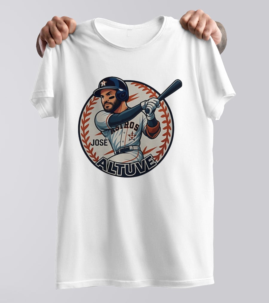 Houston Astros José Altuve Baseball Caricature T-Shirt