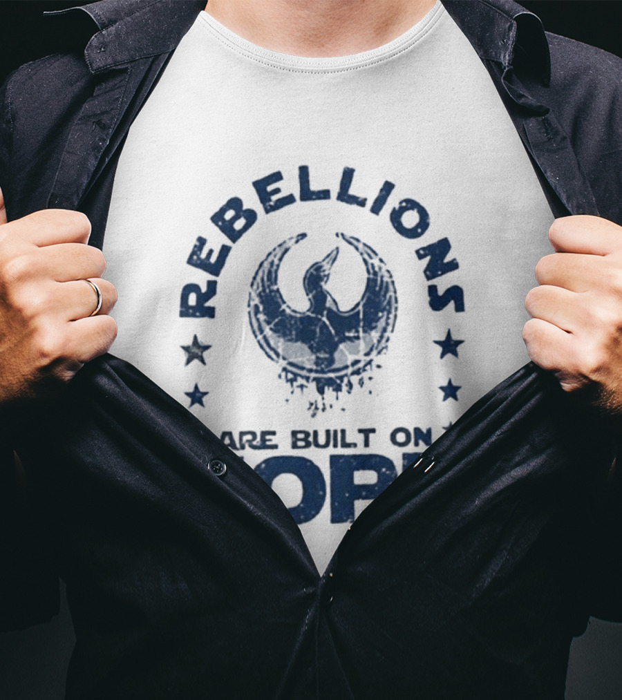 Rebellions Are Built On Hope Blue Distressed Star Wars Rebel Alliance T-Shirt