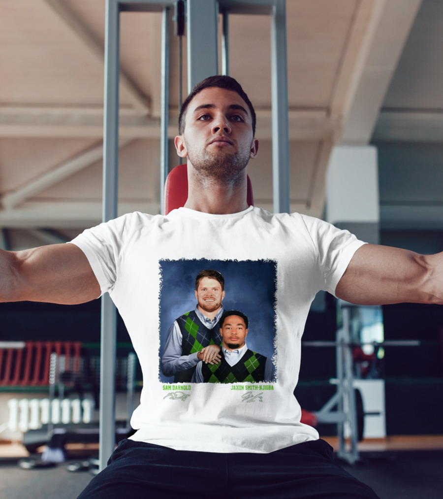 Sam Darnold Jaxon Smith Njigba Seattle Seahawks Step Brothers Football T-Shirt