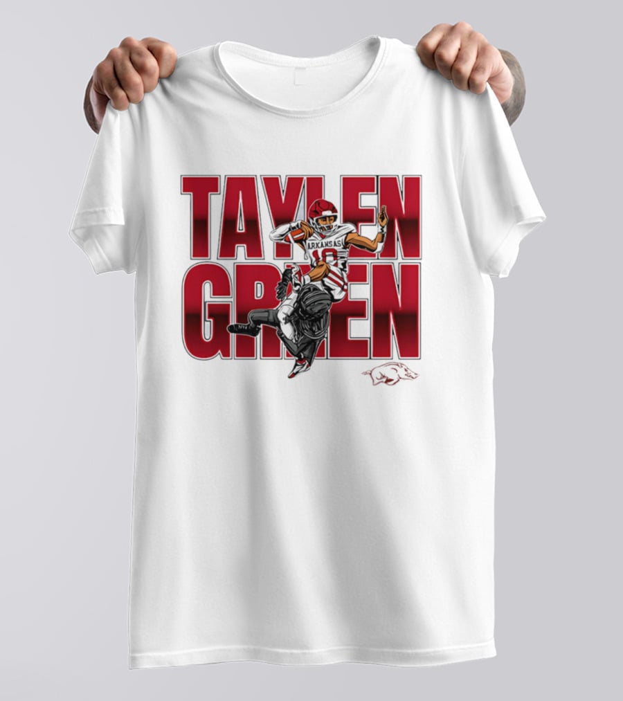 Taylen Green Arkansas Football NCAA Razorbacks Caricature T-Shirt