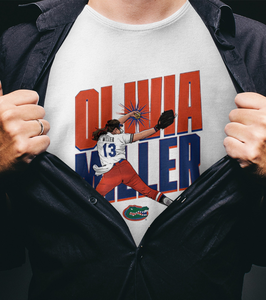 Olivia Miller Florida Gators Softball NCAA Player Caricature T-Shirt