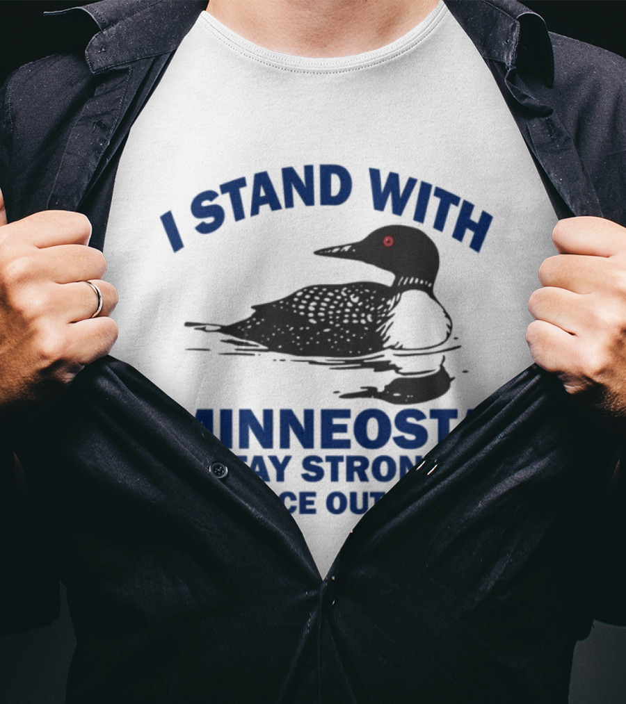 Minnesota Stay Strong I Stand With Ice Out Common Loon T-Shirt