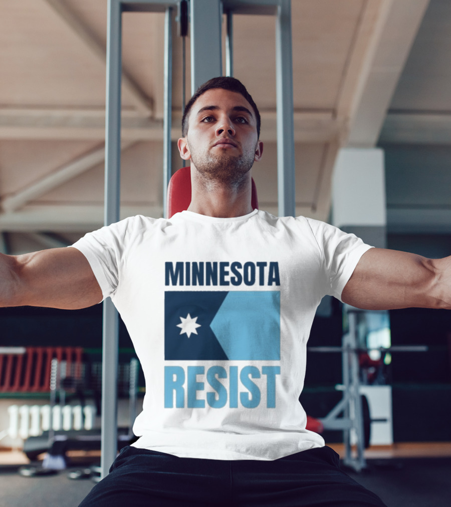 MINNESOTA RESIST Star Flag Blue Rectangle T-Shirt