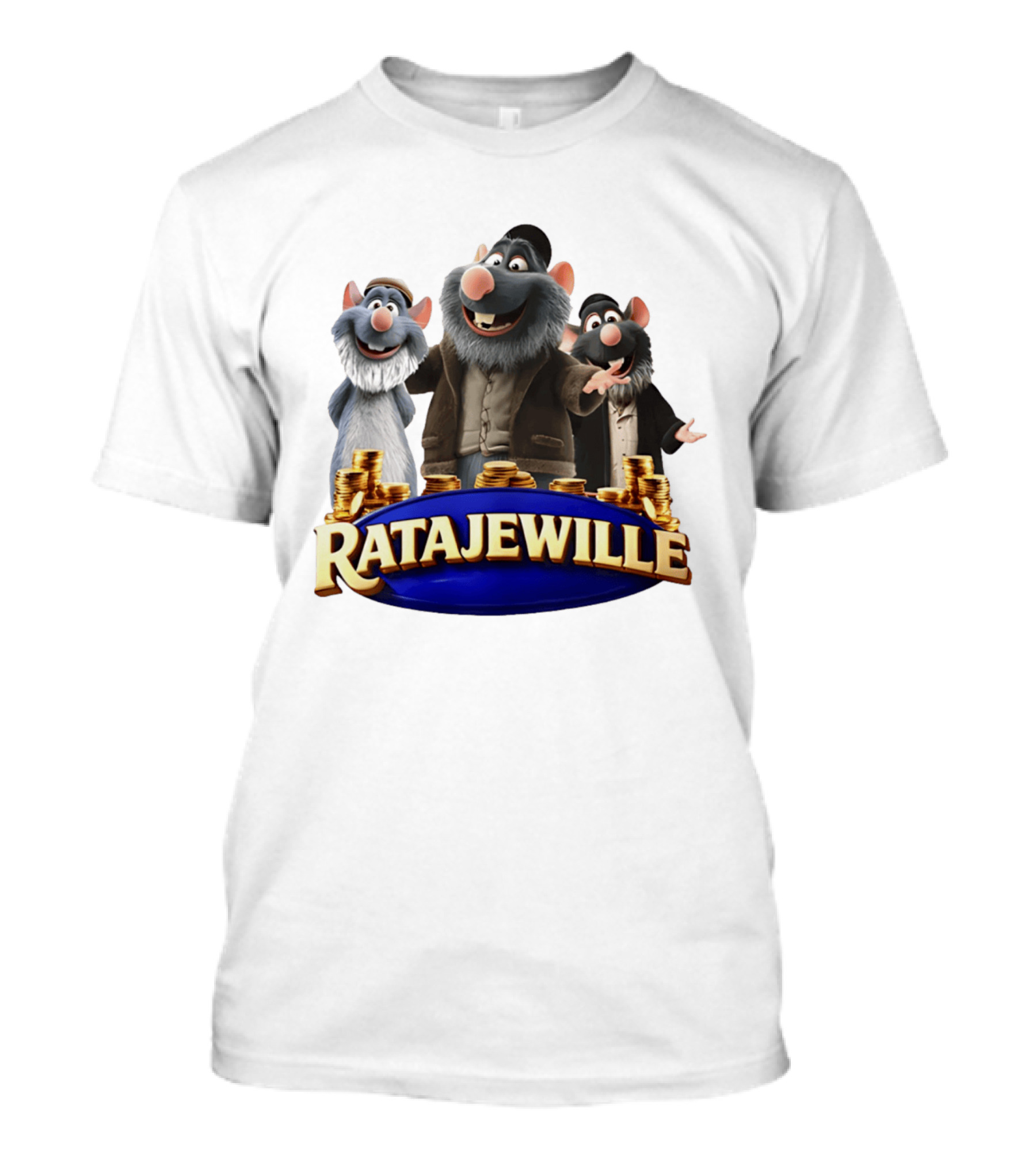 Ratajewille Remy Ratatouille Cartoon Characters Coins T-Shirt
