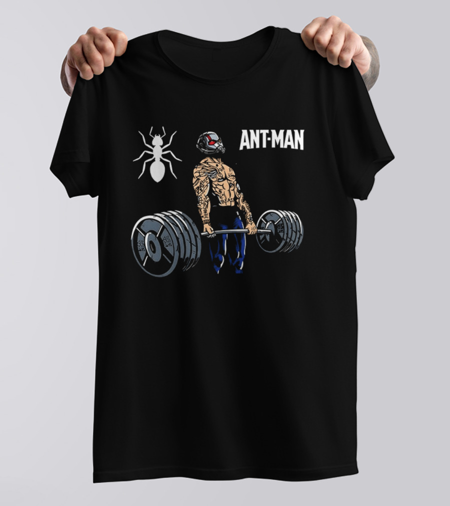 Ant Man Gym Workout Lifting Weights With Ant T-Shirt